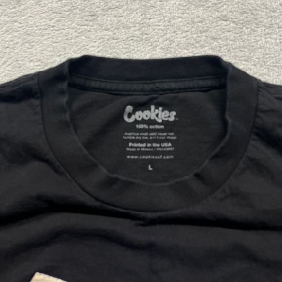 Cookies Mens Large T Shirt Crewneck Short Sleeve Black Printed Graphic‎ - Picture 3 of 5